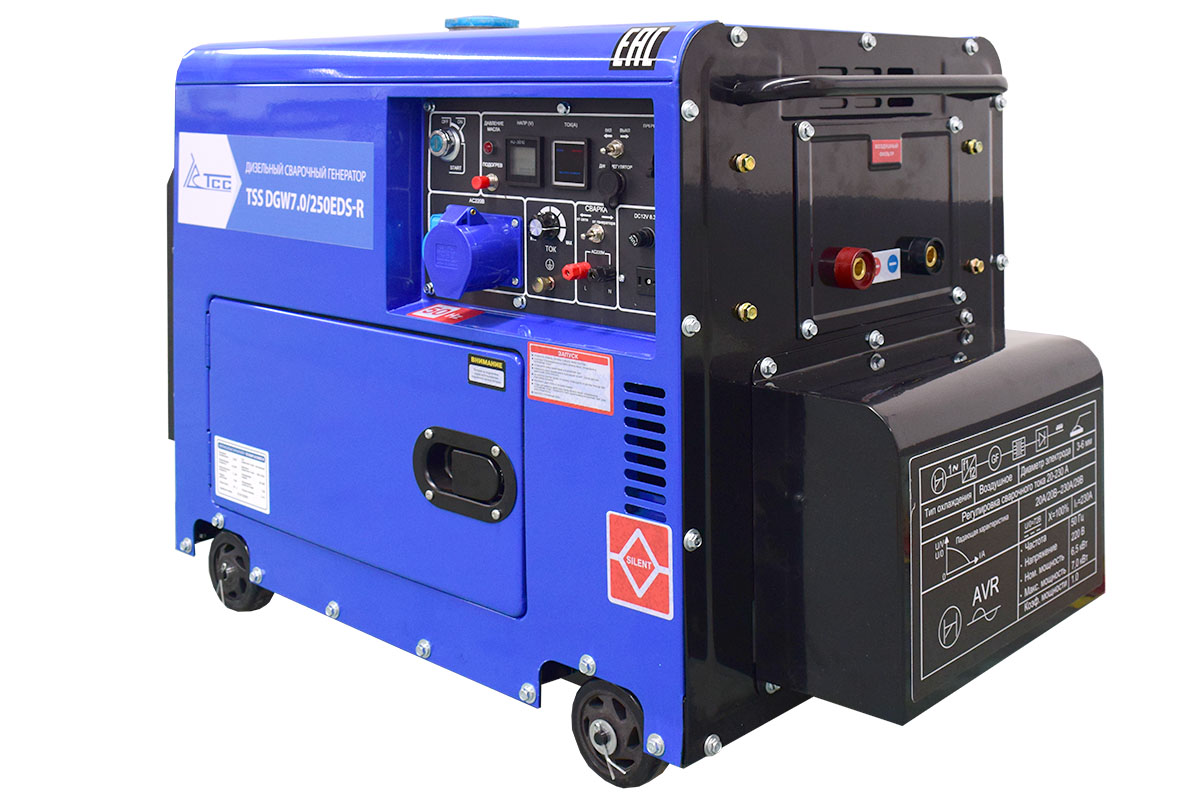 картинка Инверторный дизельный сварочный генератор в кожухе ТСС DGW 7.0/250EDS-R